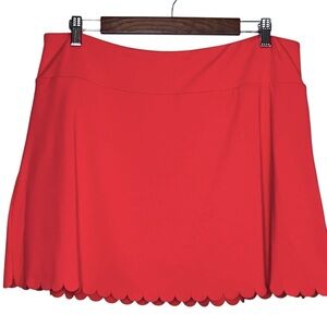 Crown & Ivy Crown Lounge Coral Sun Skort Scalloped Hem Pull On Women Size XL NWT